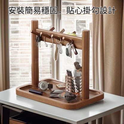 木質進門玄關鑰匙收納架