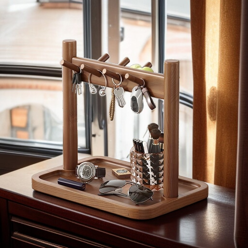 木質進門玄關鑰匙收納架