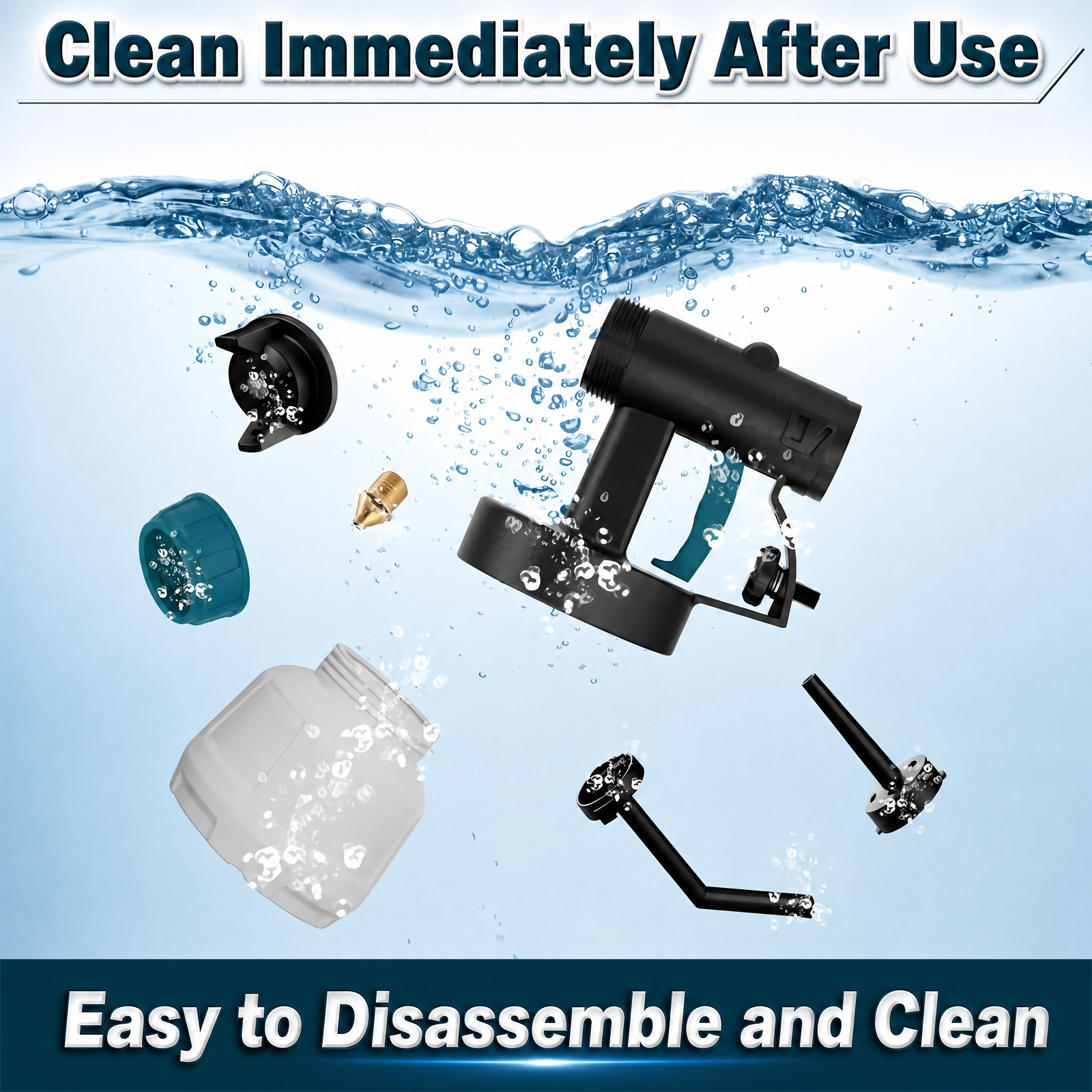 A cordless paint spray gun with 2 batteries, suitable for DIY painting of houses, furniture, and fences.