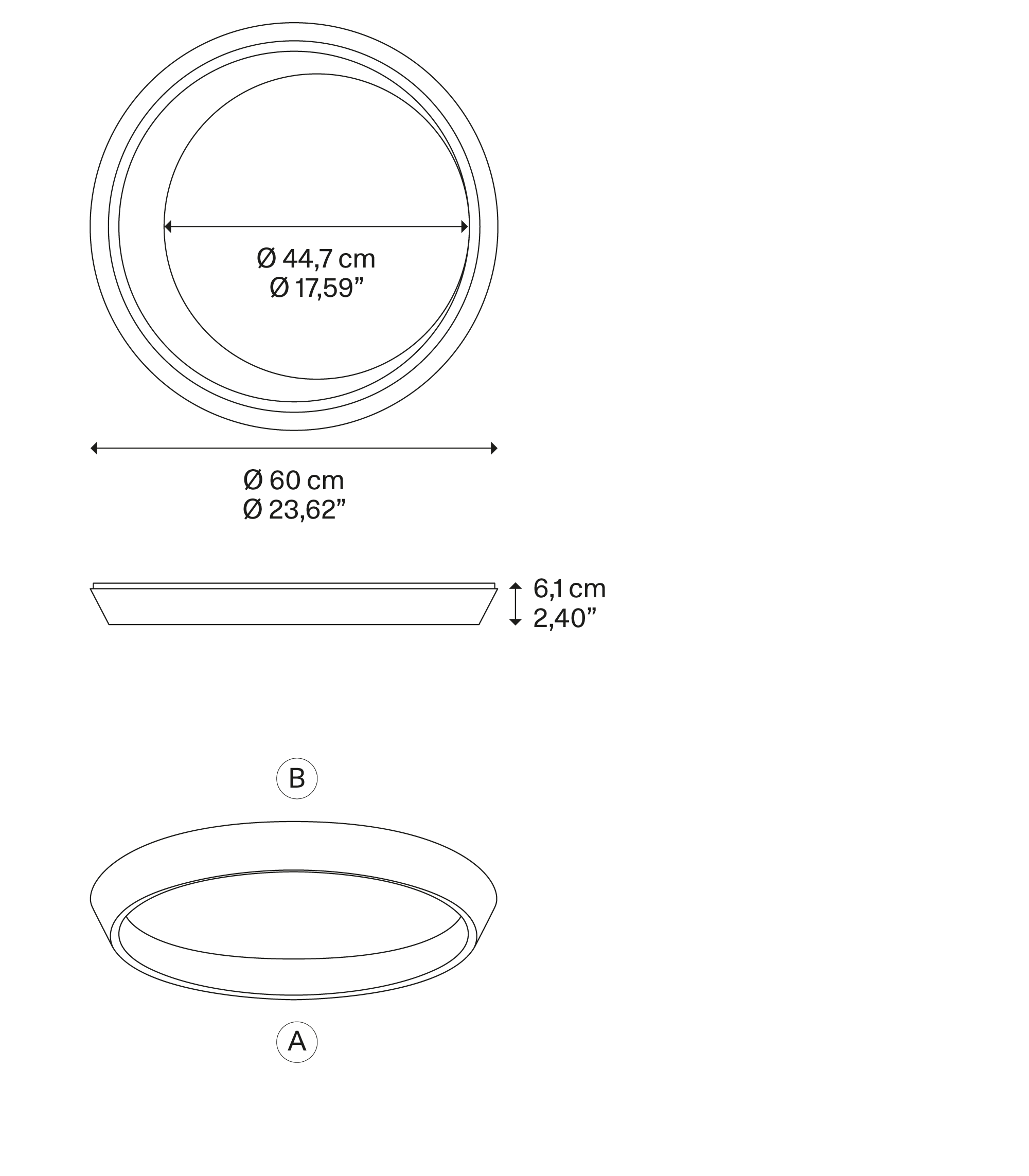Lodes Tidal 60 Ceiling Dimensions