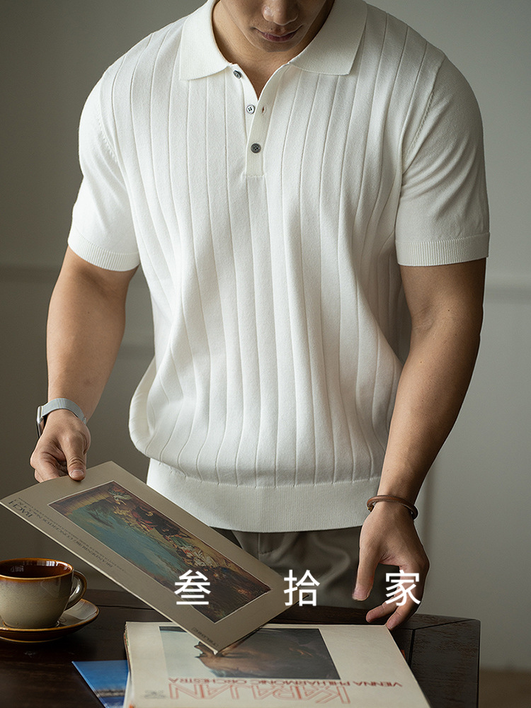 輕奢高端可機洗羊毛短袖POLO衫