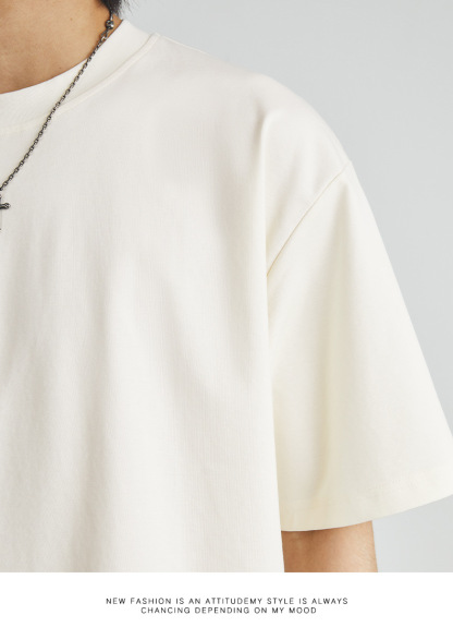 男士夏季210G冰絲涼感純色短袖T恤