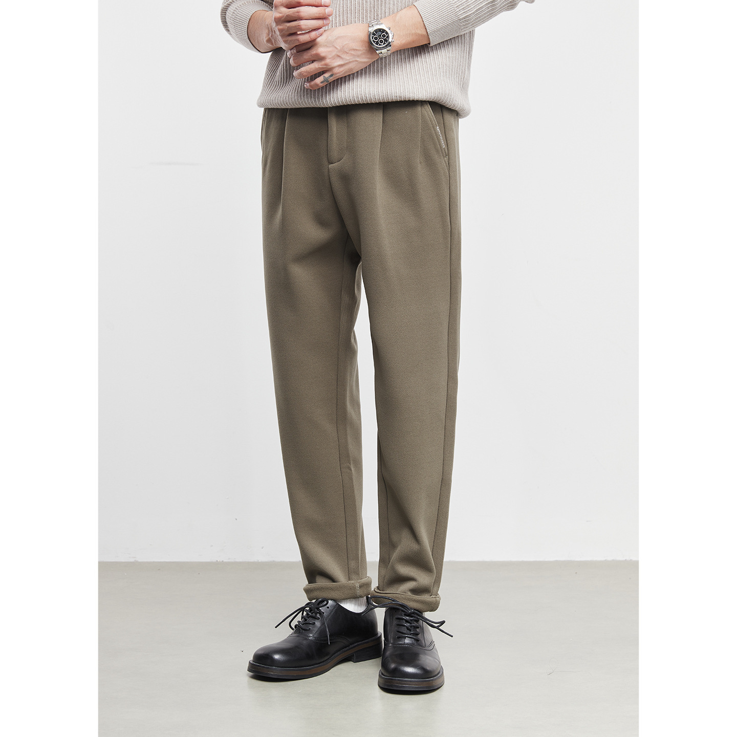 男士秋冬加厚錐形長褲