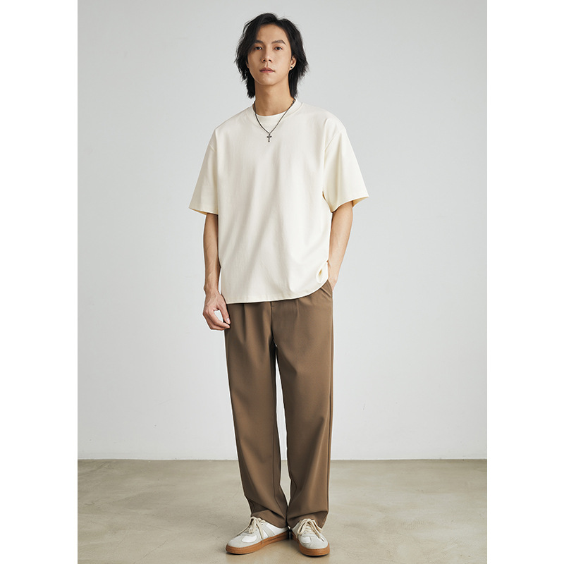 男士夏季210G冰絲涼感純色短袖T恤