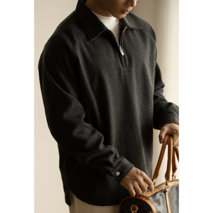 美式空氣層半拉鏈老錢風衛衣