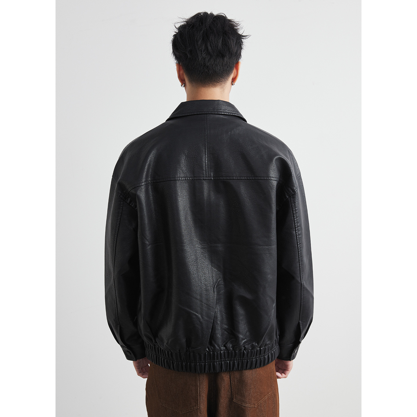 男士春秋機車皮夾克