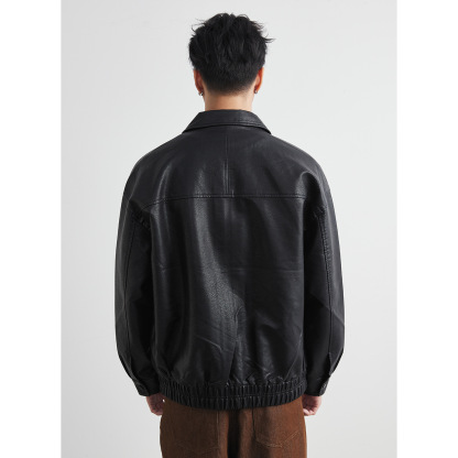 男士春秋機車皮夾克