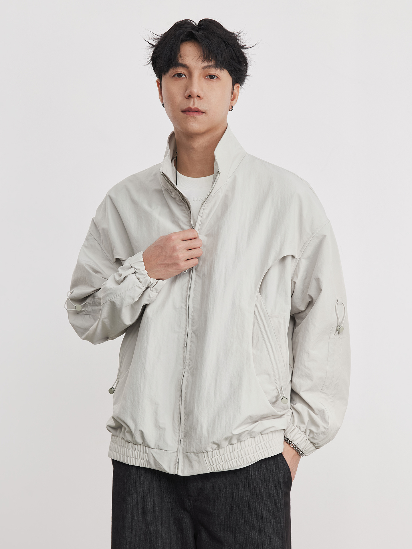 男士春秋立領美式飛行外套