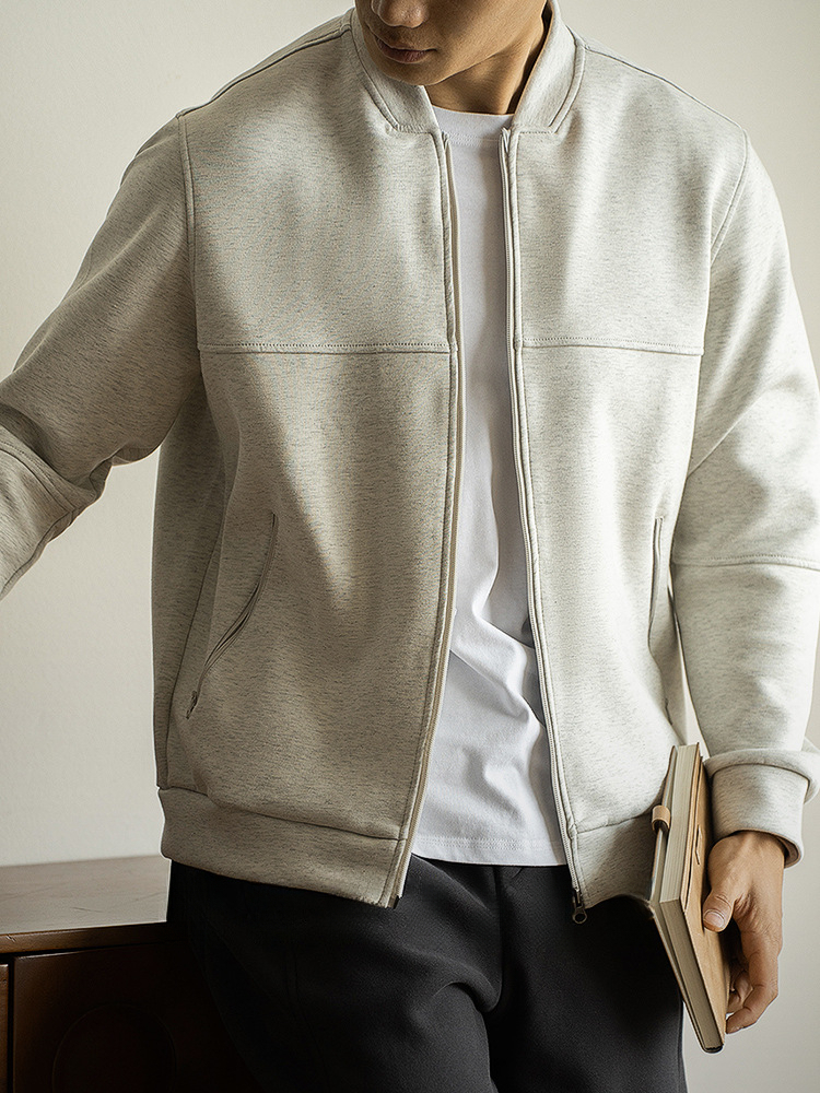 重磅日系棒球寬鬆拉鏈外套