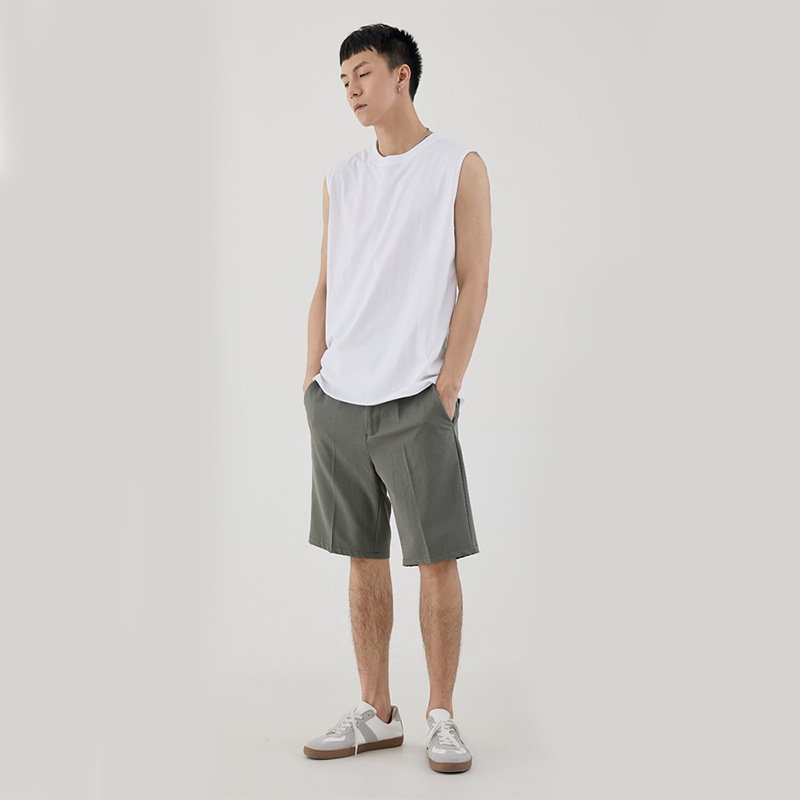 男夏簡約基礎款無袖背心