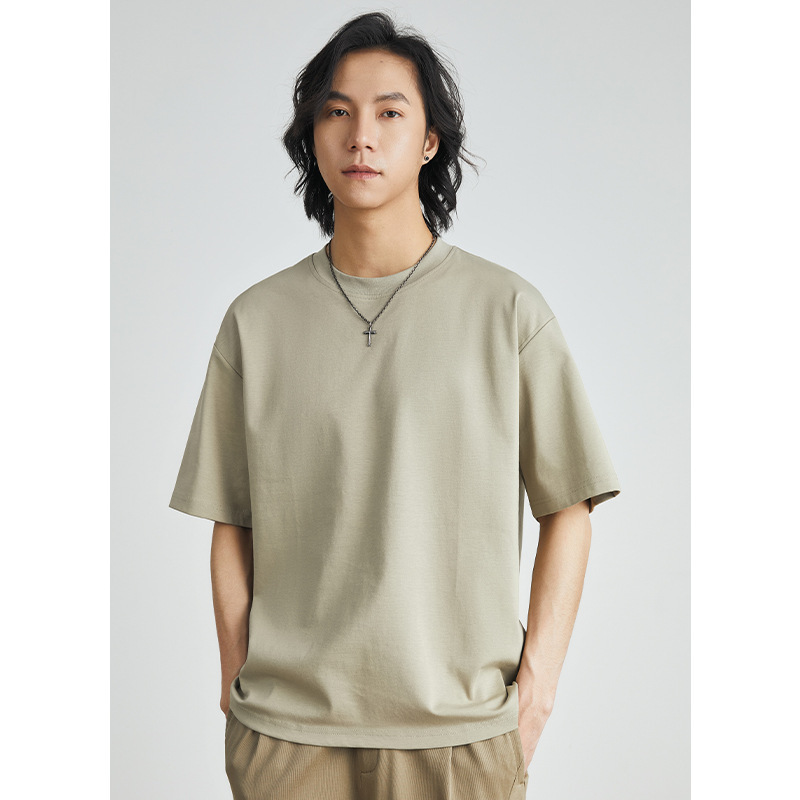 男士夏季210G冰絲涼感純色短袖T恤