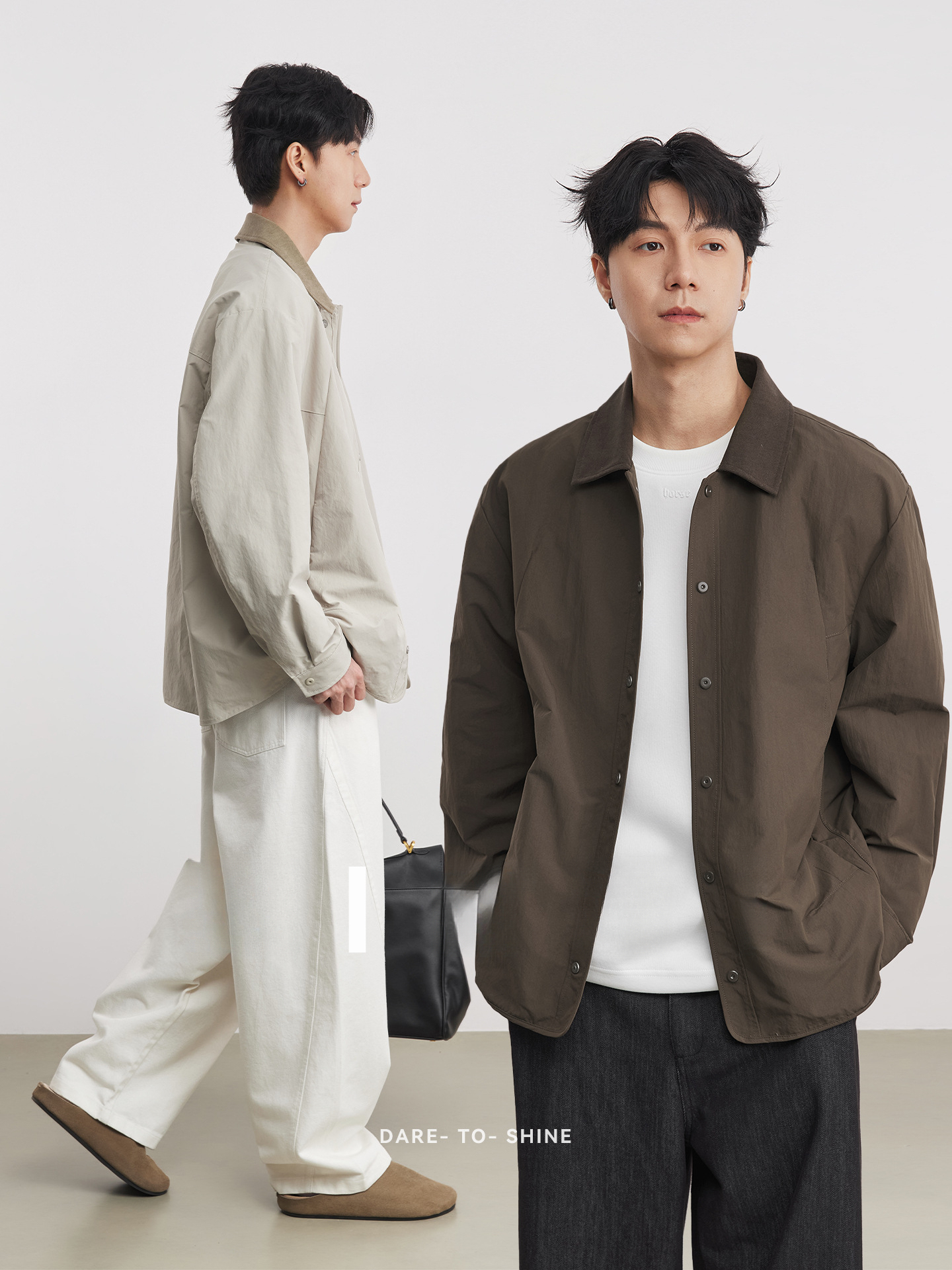 撞色翻領春秋季夾克外套