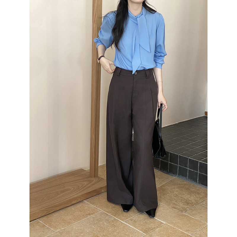 女春秋韓式立領寬鬆長袖襯衫