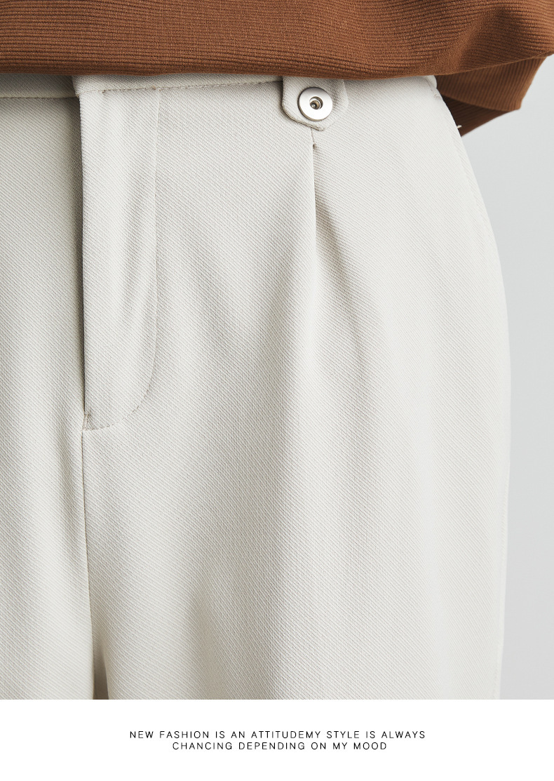 男士春夏垂感絲滑寬鬆直筒休閒褲