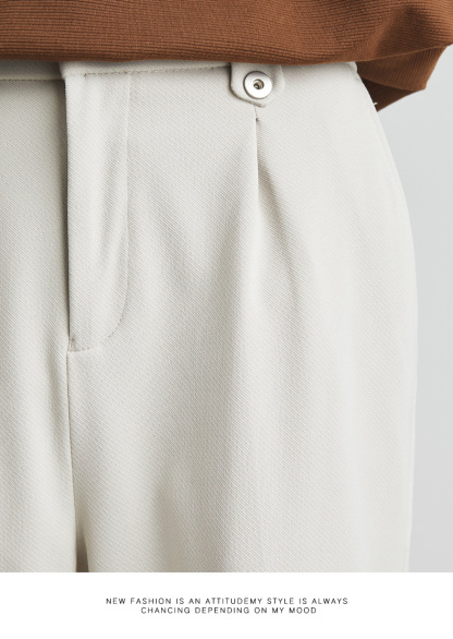 男士春夏垂感絲滑寬鬆直筒休閒褲