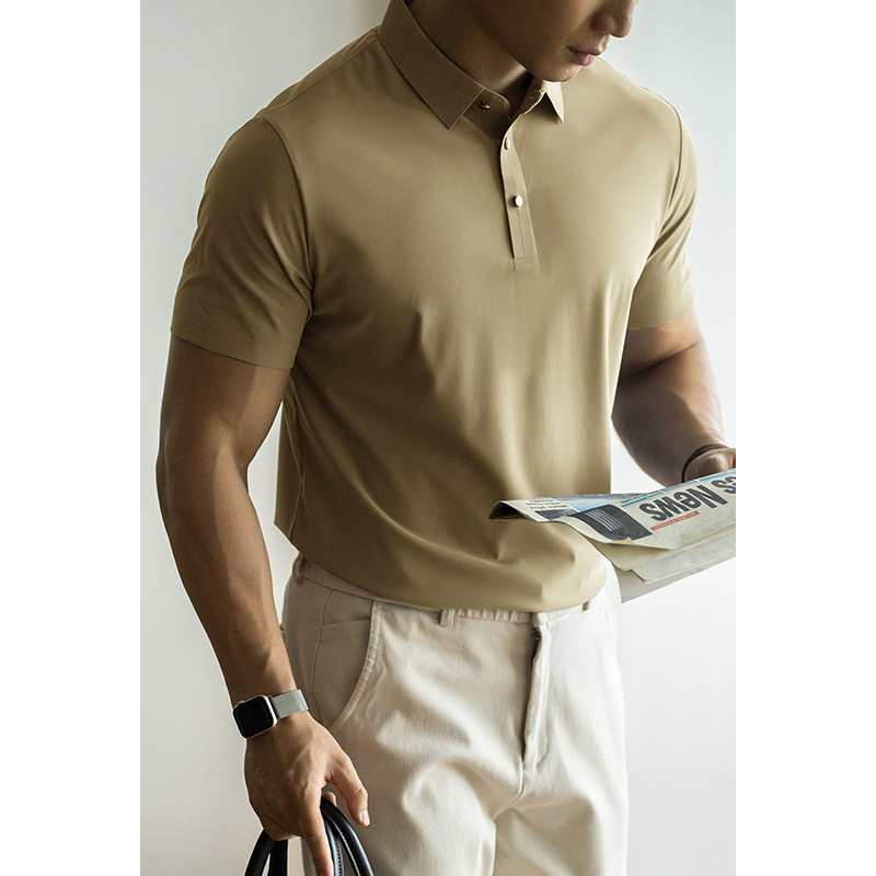 無痕壓角冰絲速乾涼感短袖POLO衫
