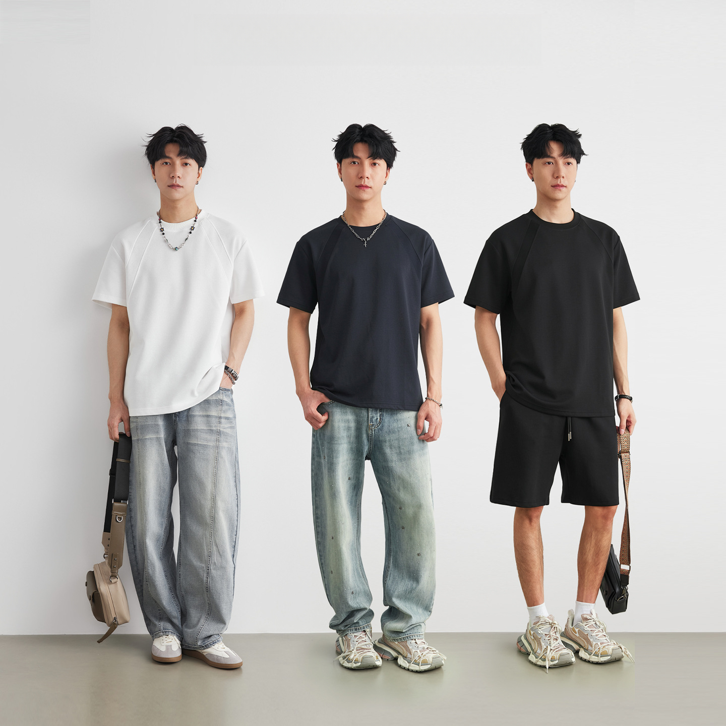 經典純色百搭圓領休閒T
