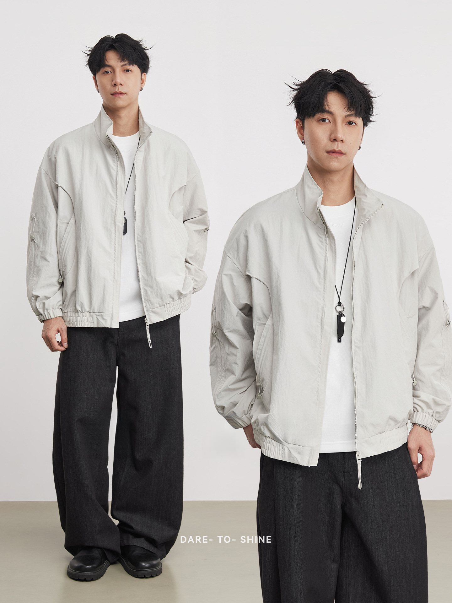 男士春秋立領美式飛行外套