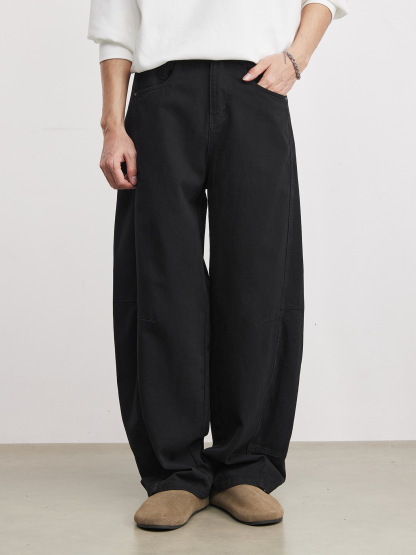 280g純棉立體鬆緊腰闊腿褲