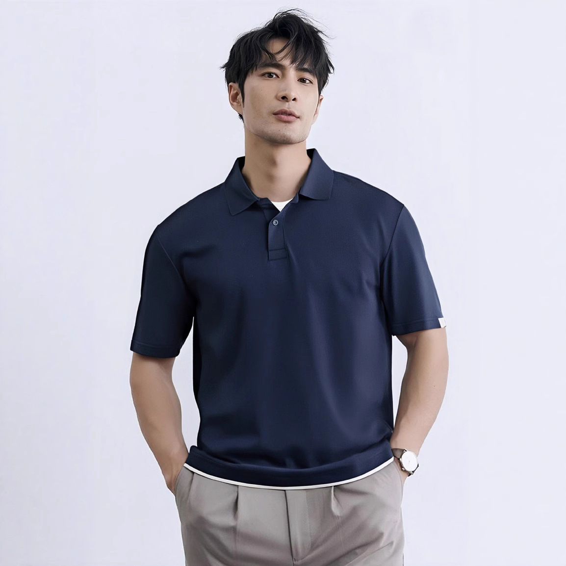假兩件翻領POLO衫