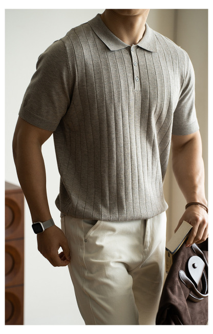 輕奢高端可機洗羊毛短袖POLO衫