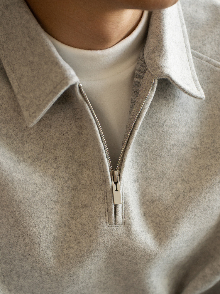 美式空氣層半拉鏈老錢風衛衣