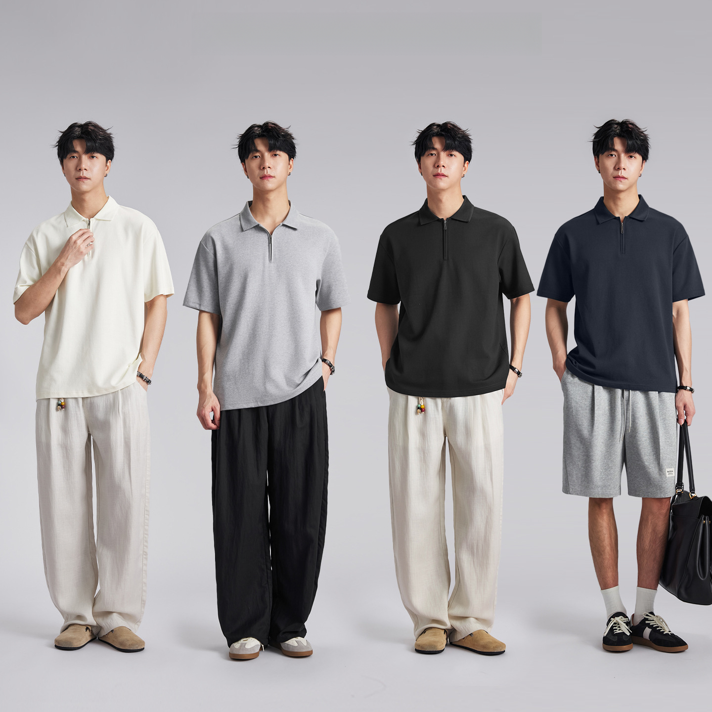 經典純色半拉鏈POLO衫