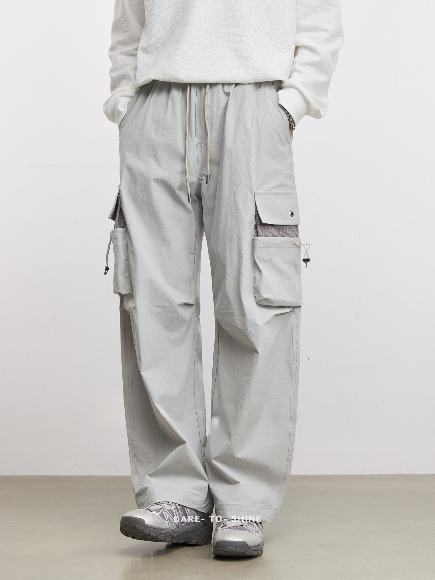 男士春季高端直筒傘兵速乾運動褲