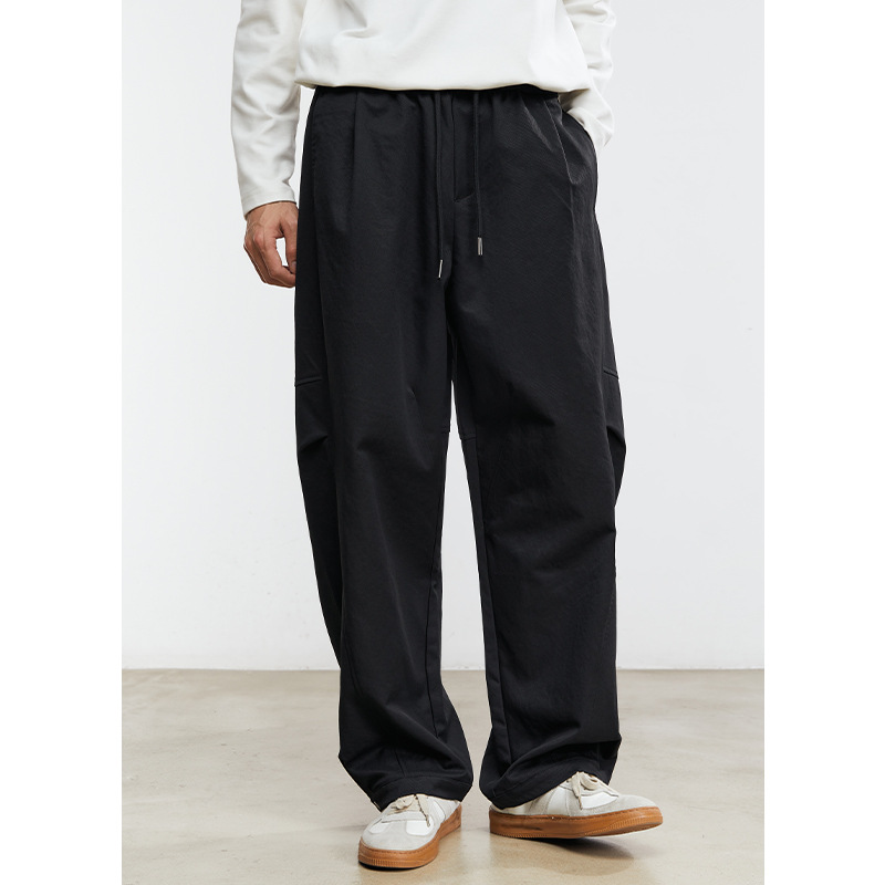 男士春秋美式工裝闊腿彎刀褲