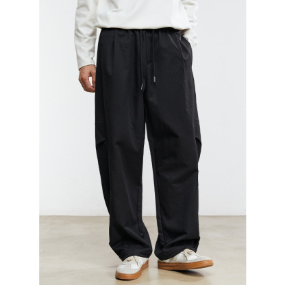 男士春秋美式工裝闊腿彎刀褲