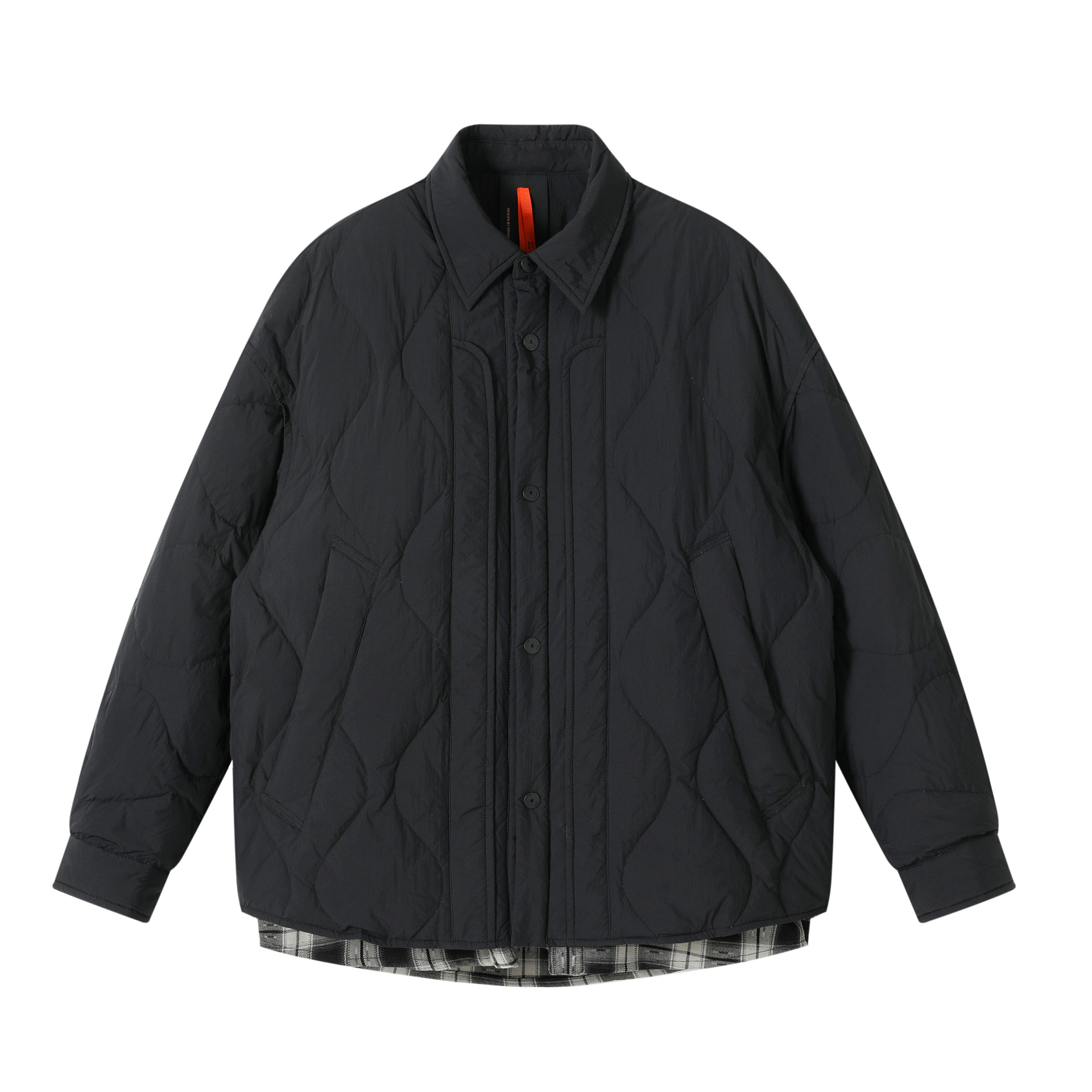 男士假兩件90白鴨絨羽絨服