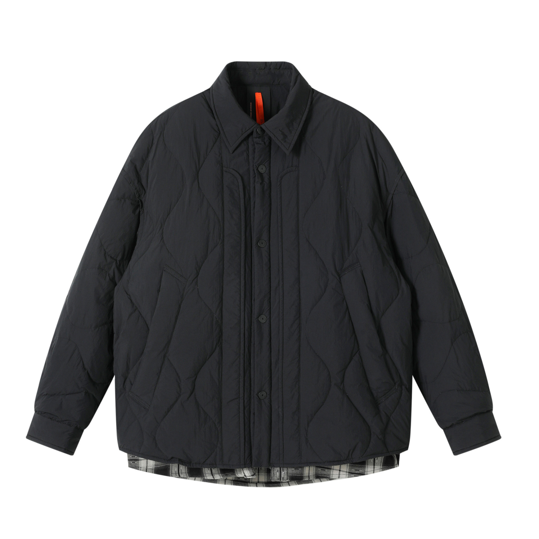 男士假兩件90白鴨絨羽絨服