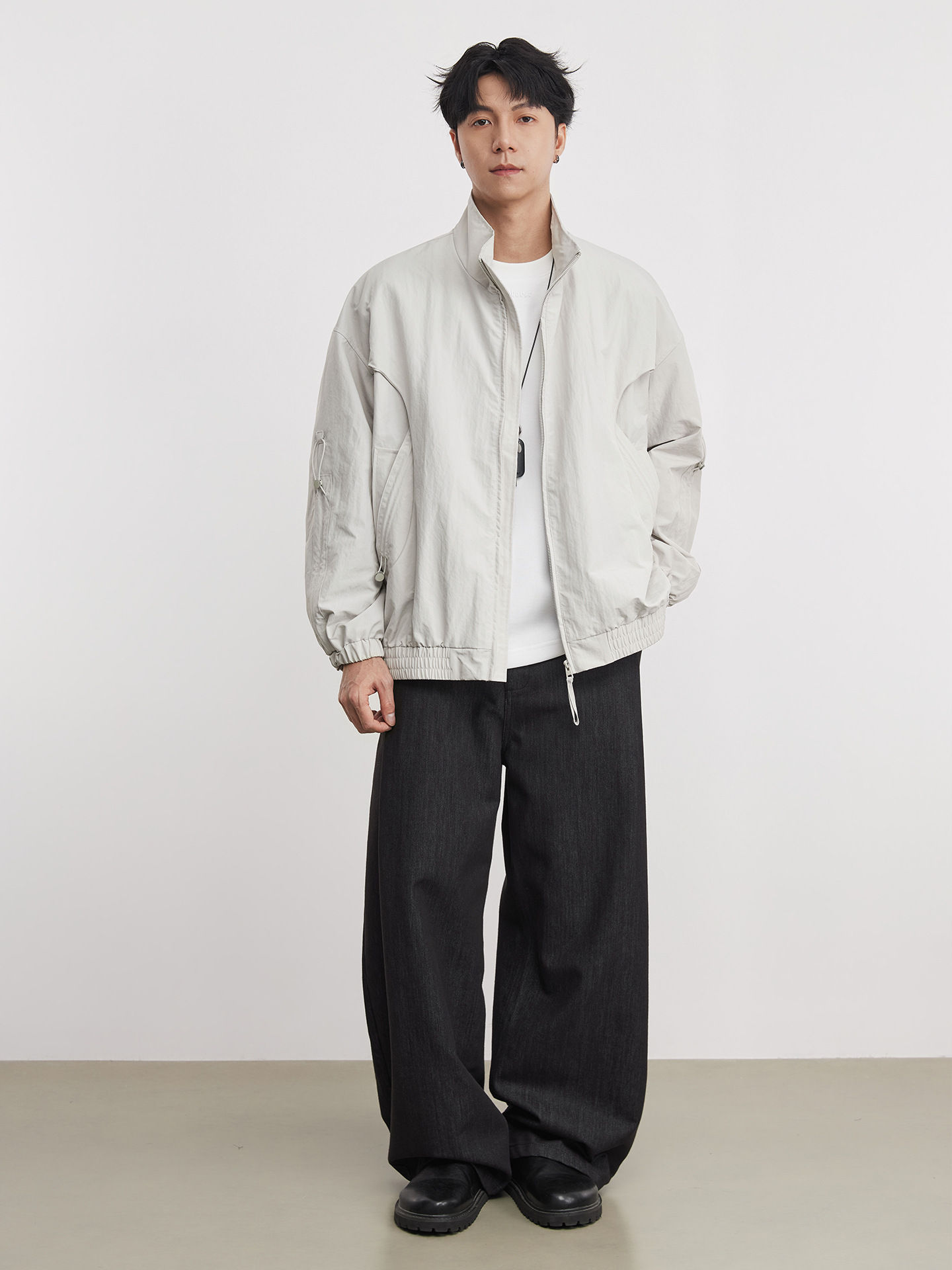 男士春秋立領美式飛行外套