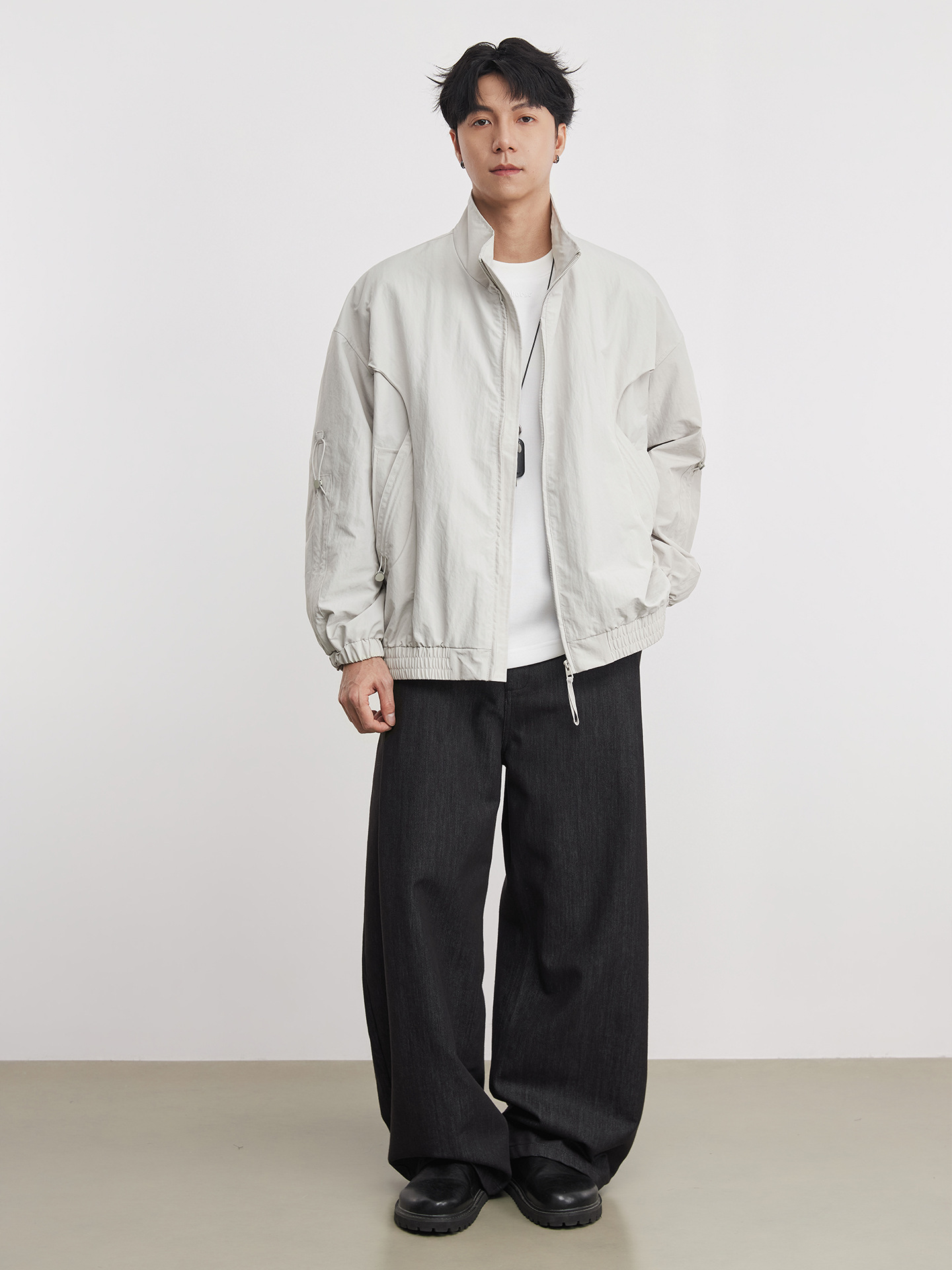 男士春秋立領美式飛行外套