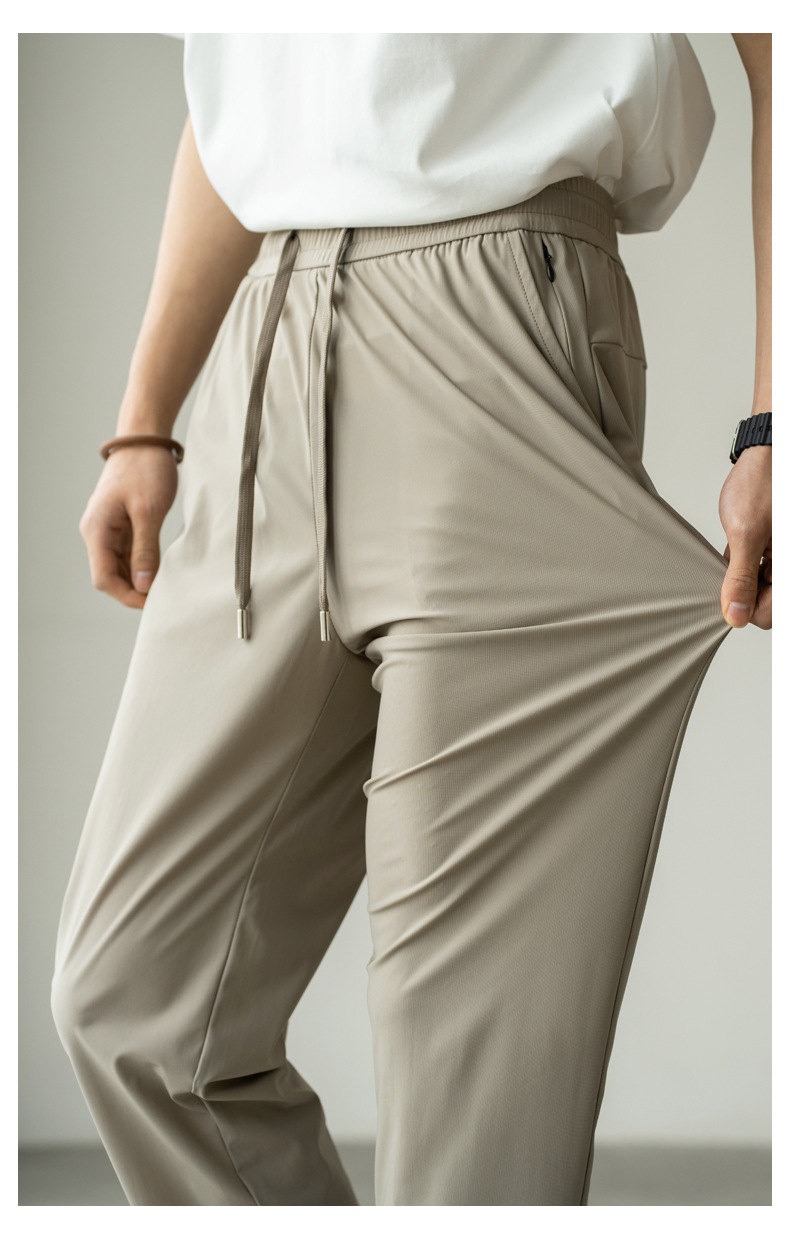 夏季冰絲闊腿褲