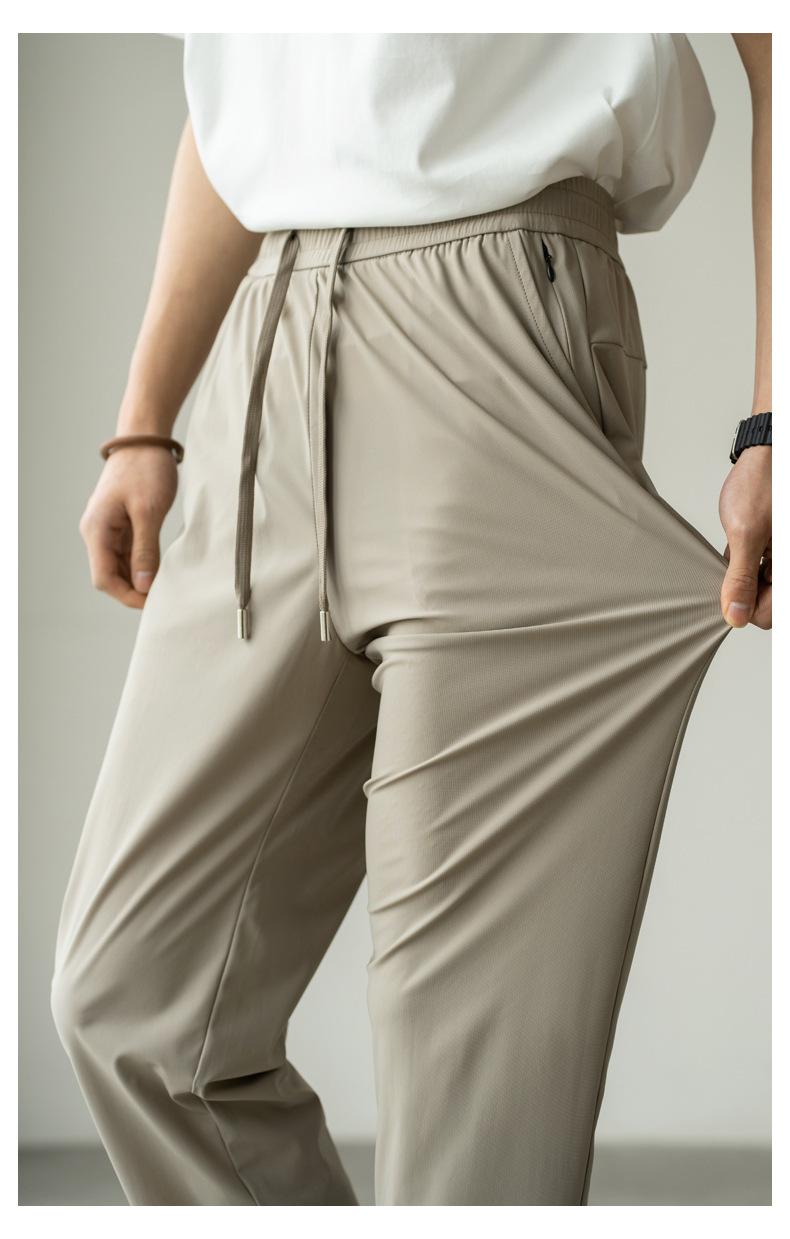 夏季冰絲闊腿褲