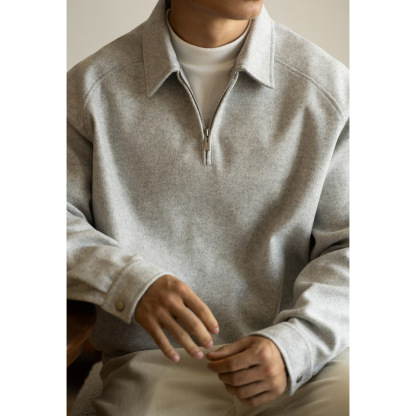 美式空氣層半拉鏈老錢風衛衣