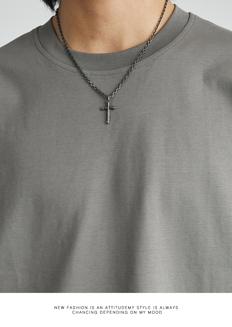 男士夏季210G冰絲涼感純色短袖T恤