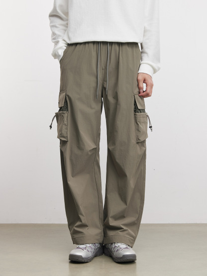 男士春季高端直筒傘兵速乾運動褲