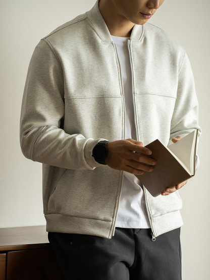 重磅日系棒球寬鬆拉鏈外套