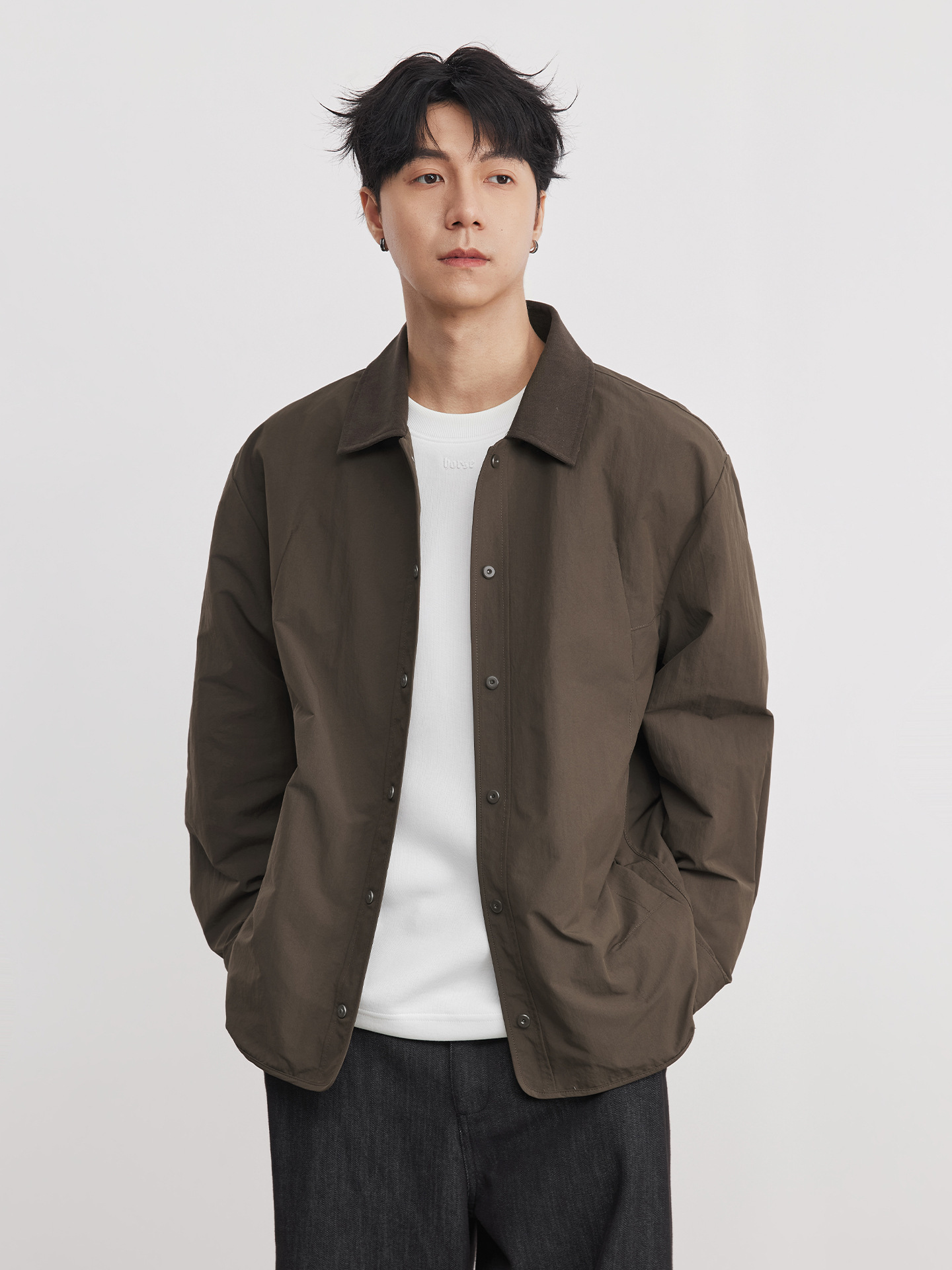 撞色翻領春秋季夾克外套