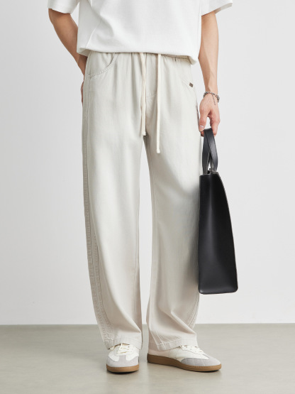 男裝萊賽爾天絲直筒闊腿褲