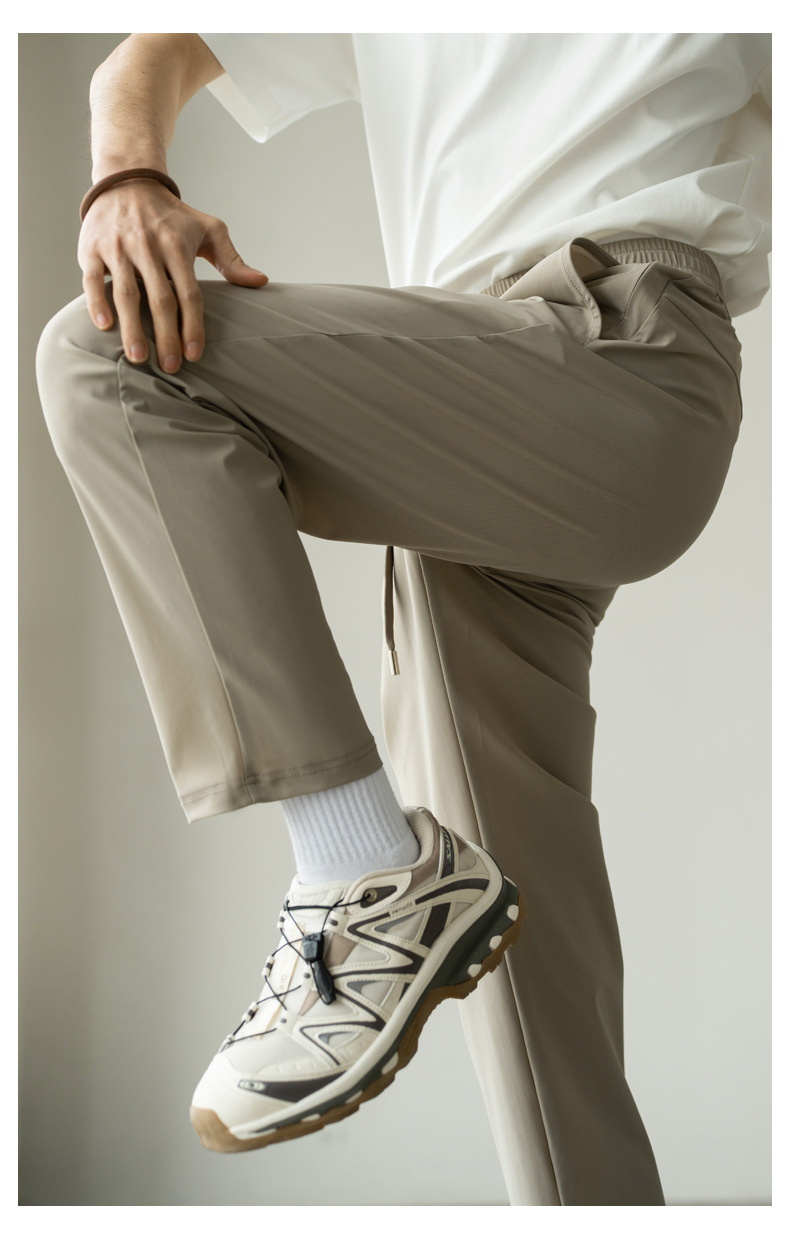 夏季冰絲闊腿褲