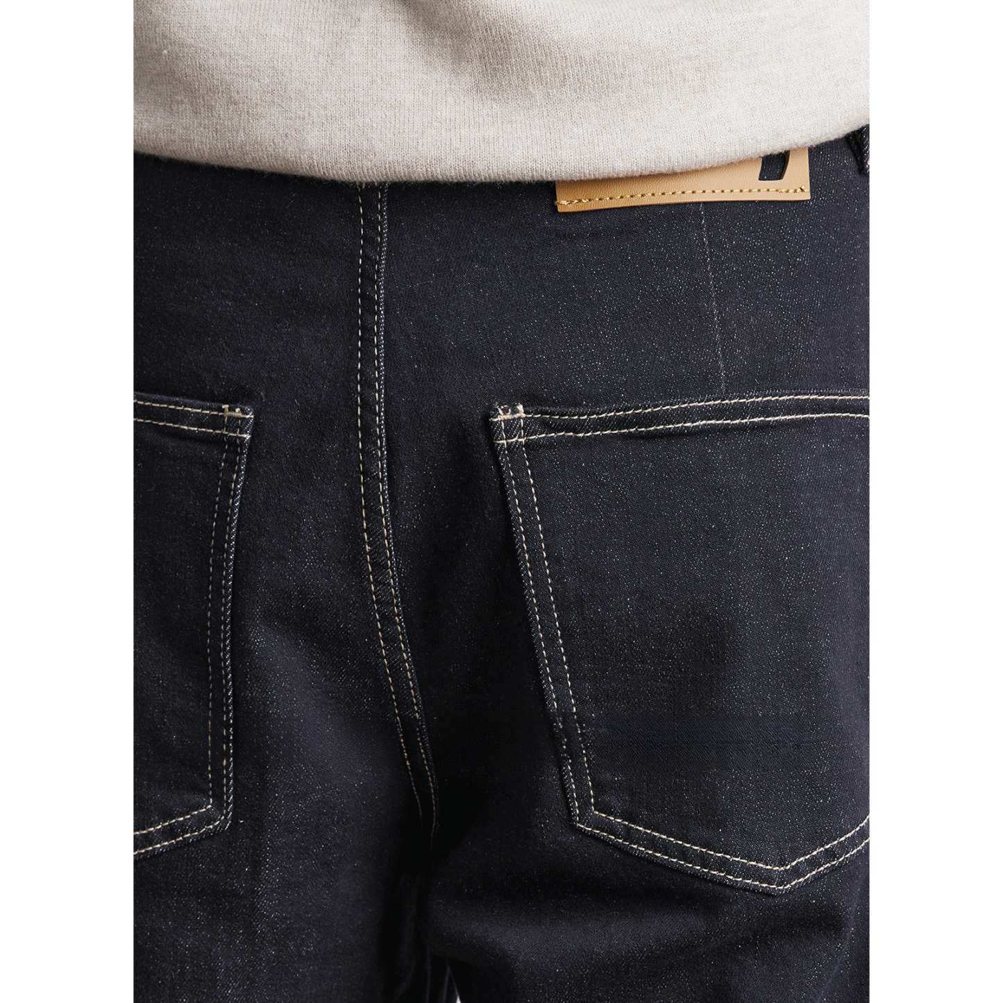 男士春秋重磅丹寧可選加絨直筒休閒褲