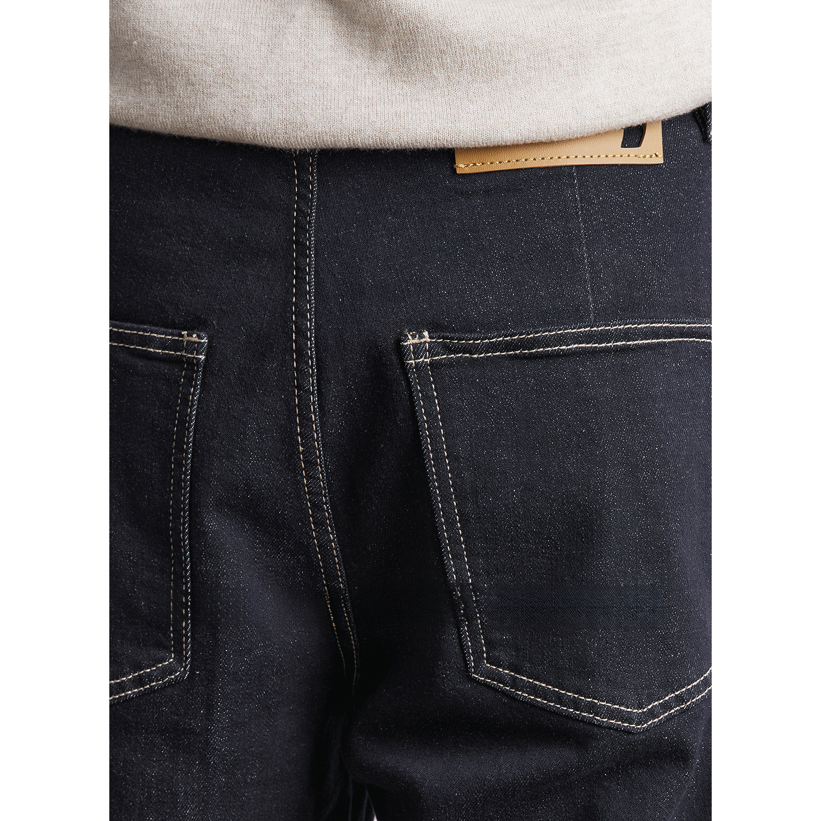 男士春秋重磅丹寧可選加絨直筒休閒褲