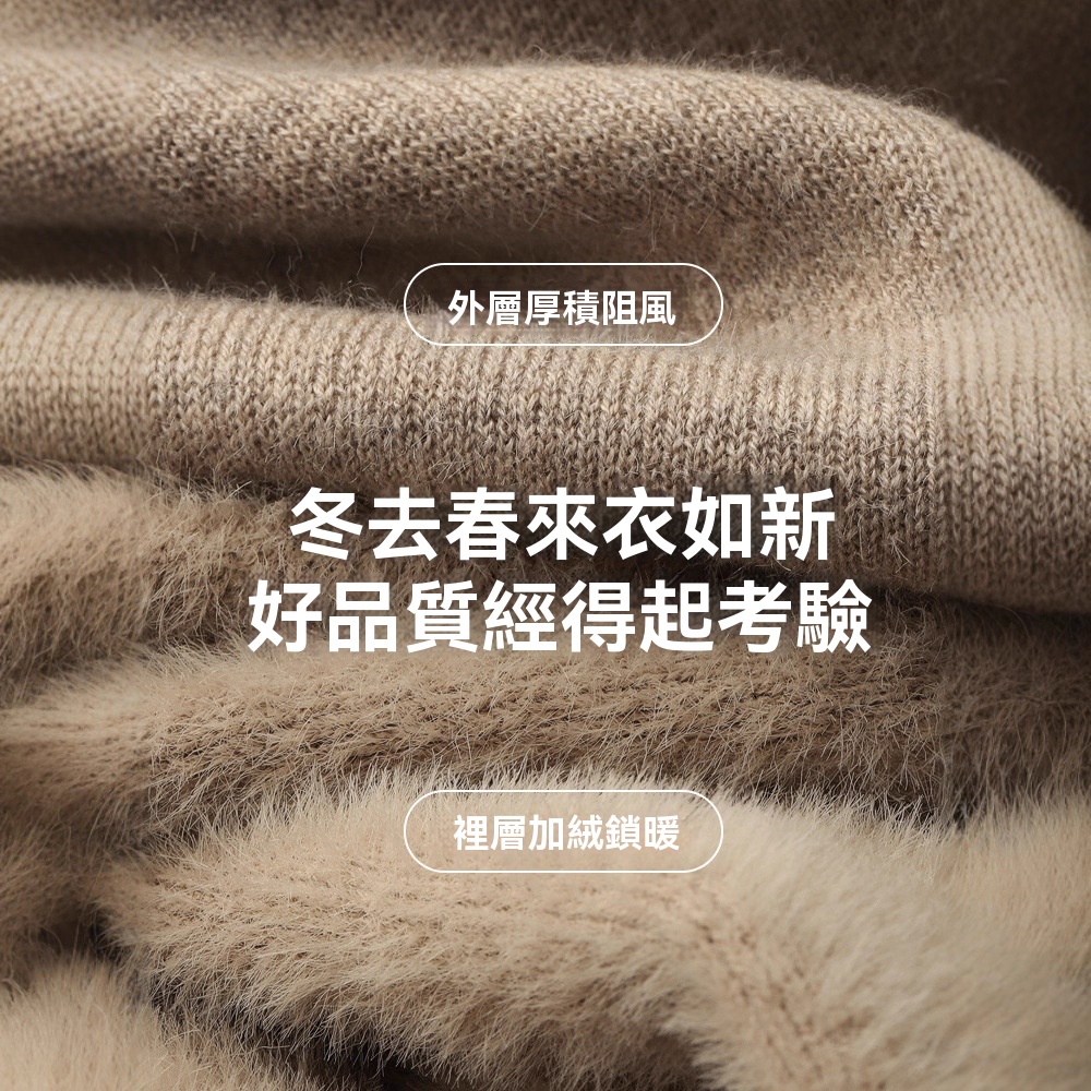 輕商務加絨羊毛一體半高領毛衣