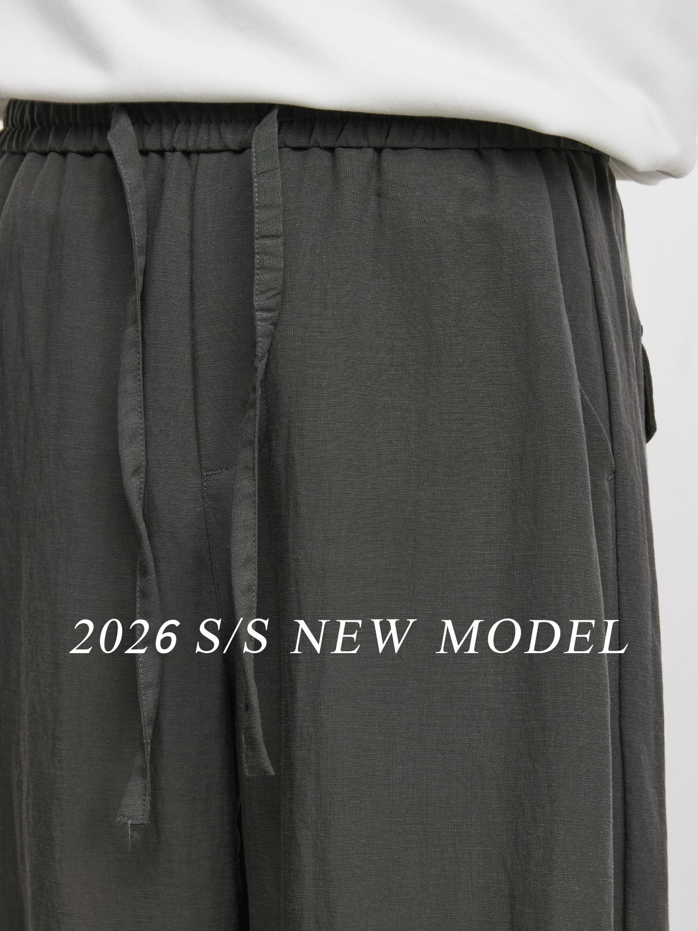 春秋亞麻萊賽爾天絲彎刀闊腿褲