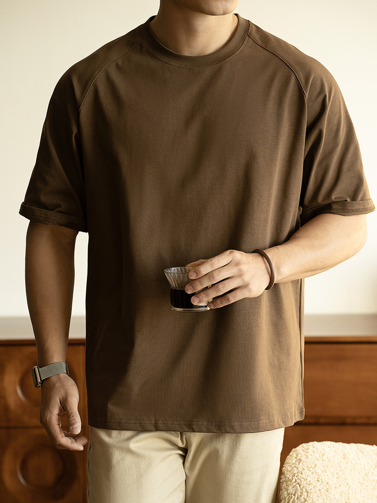 美式300G重磅抑菌防曬插肩袖短袖T恤