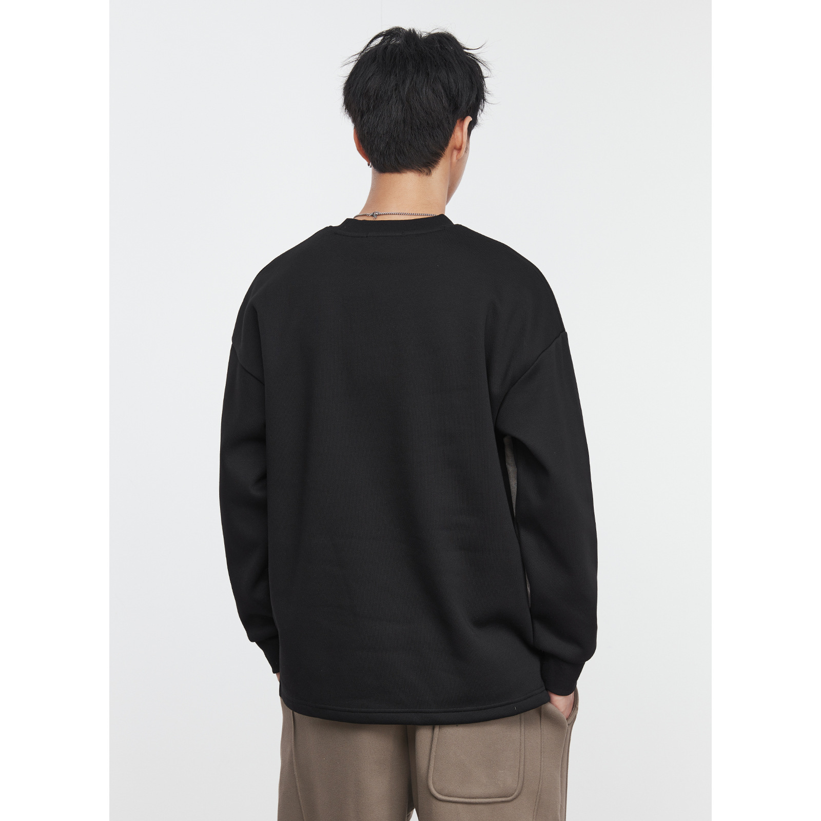 男士春秋高級感拼色休閒衛衣