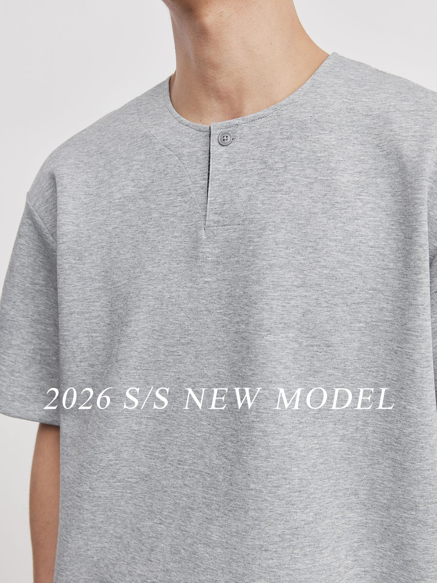 重磅260g格紋拼接小V領短袖T恤